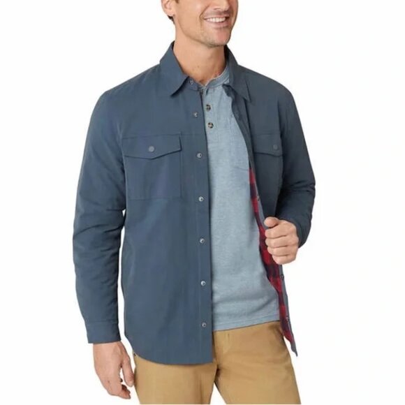 Eddie Bauer Men’s Voyageur Fleece Lined Jacket Navy Blue Size XL - Picture 1 of 9